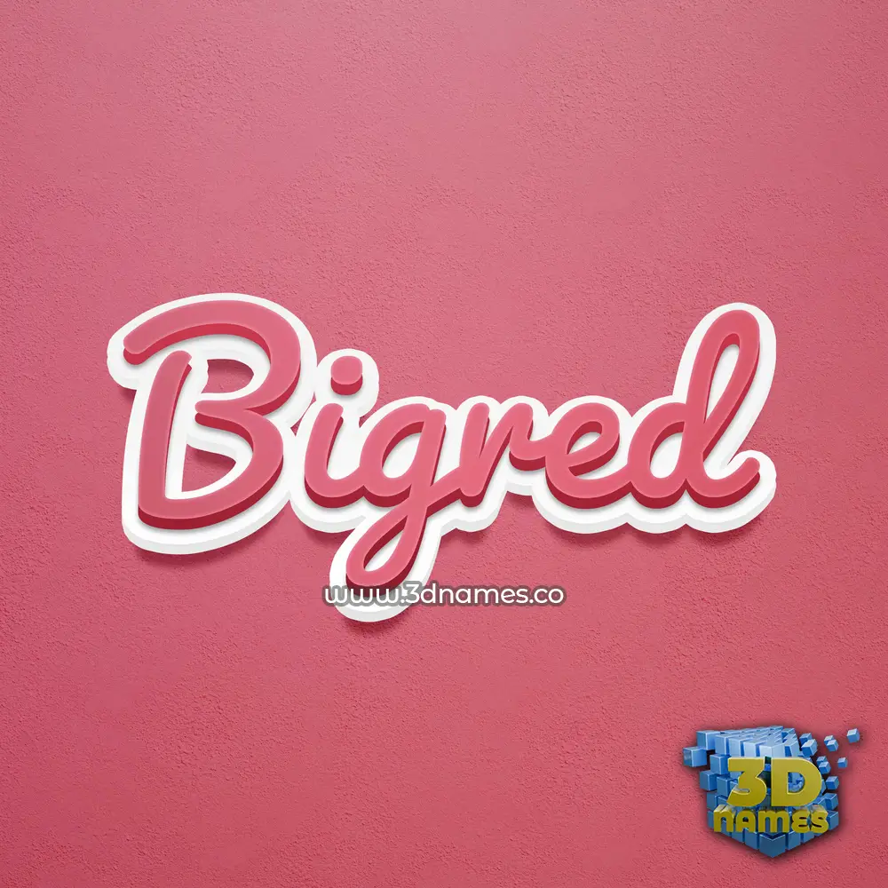 bigred in Red Scribble style - 3D name wallpaper