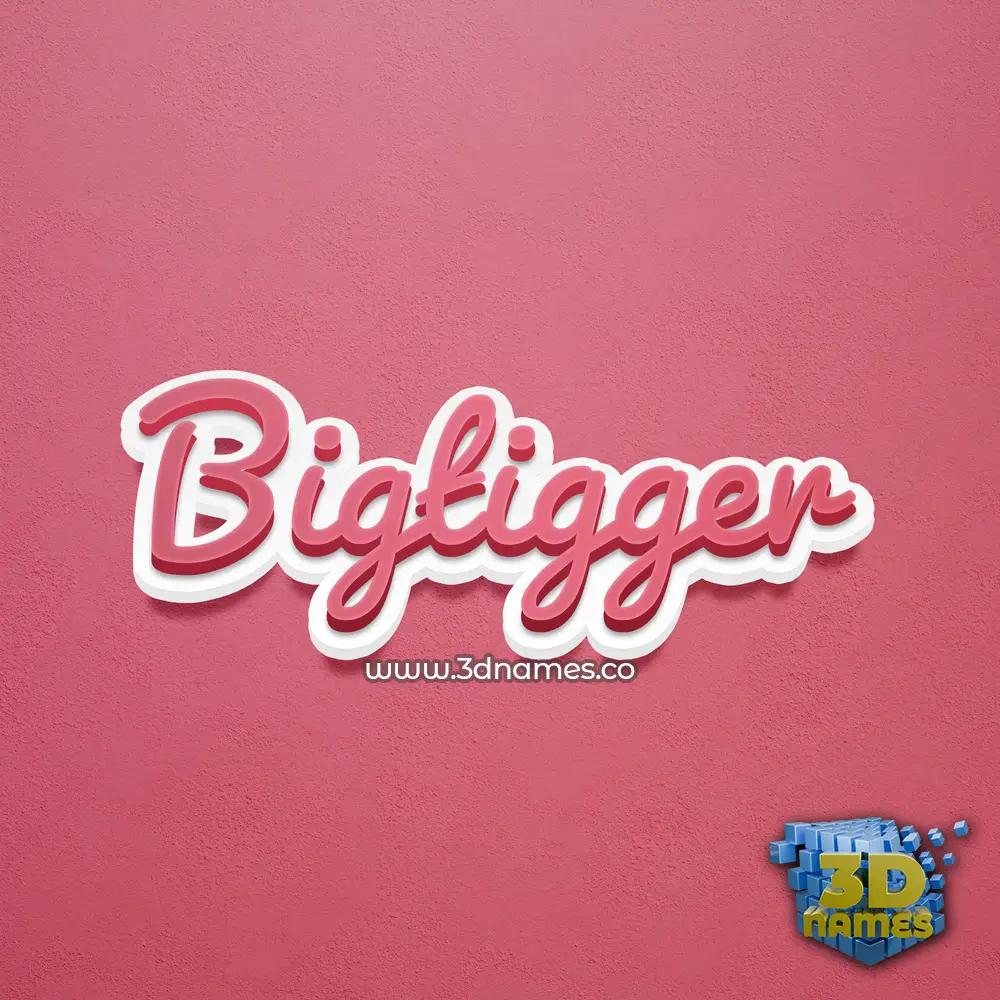 bigtigger in Red Scribble style - 3D name wallpaper