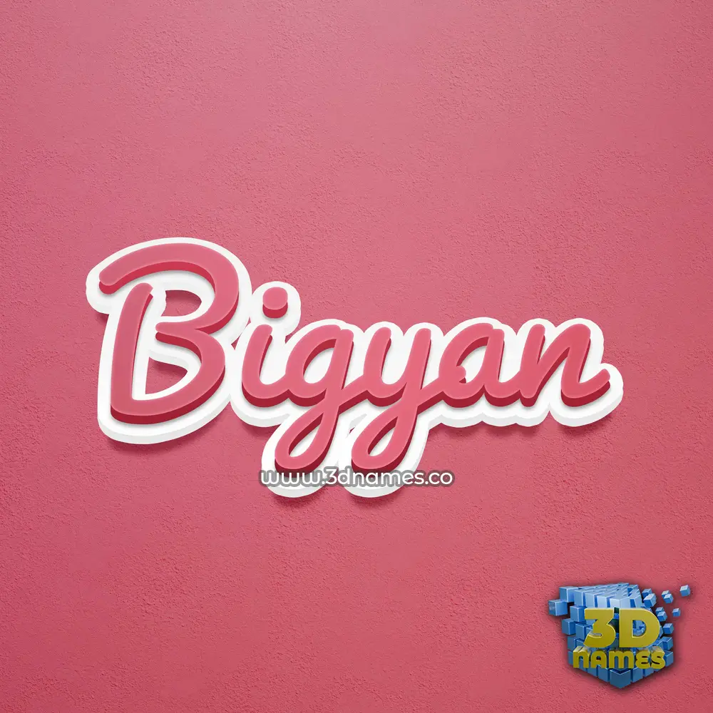 bigyan in Red Scribble style - 3D name wallpaper
