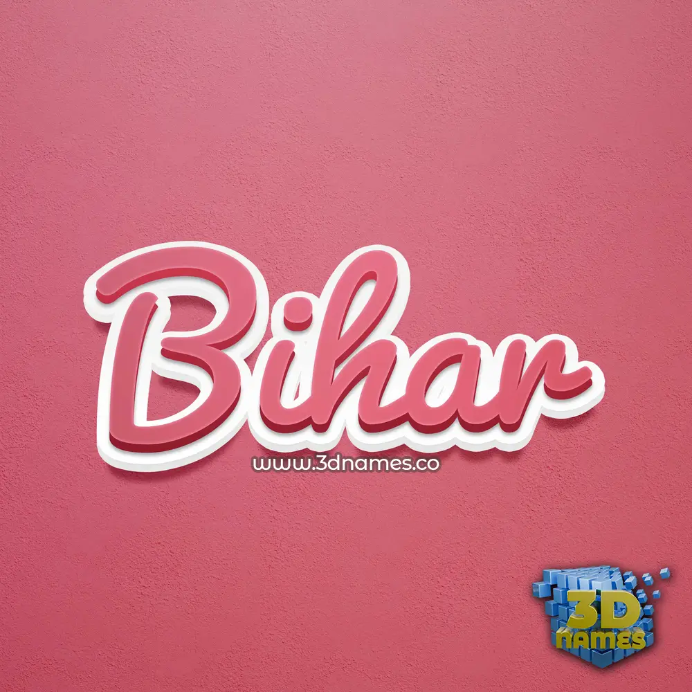 bihar in Red Scribble style - 3D name wallpaper