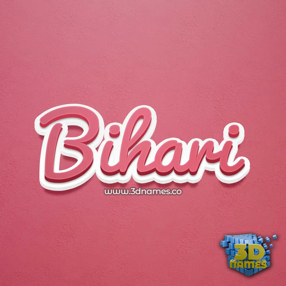 bihari in Red Scribble style - 3D name wallpaper