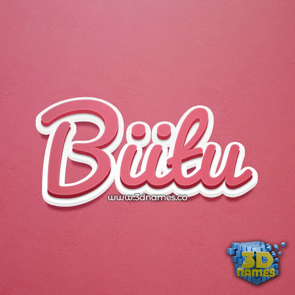 biitu in Red Scribble style - 3D name wallpaper
