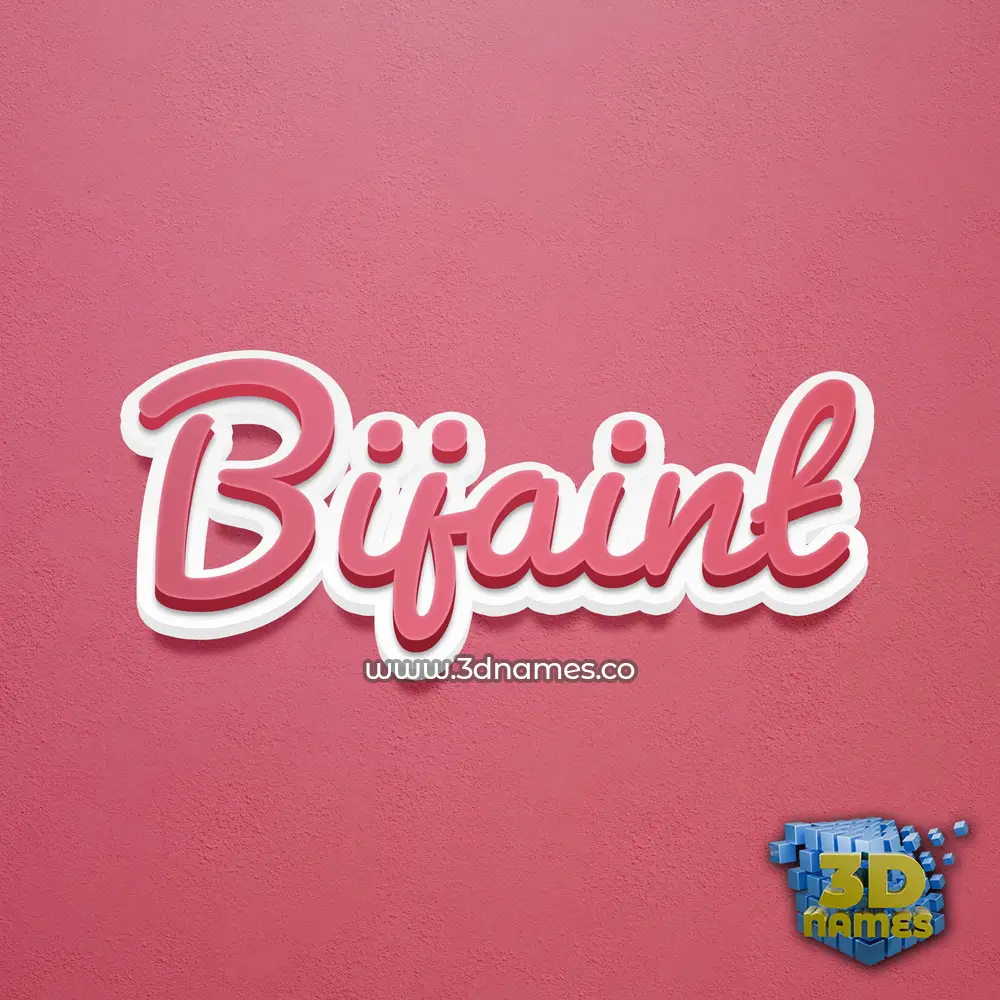 bijaint in Red Scribble style - 3D name wallpaper