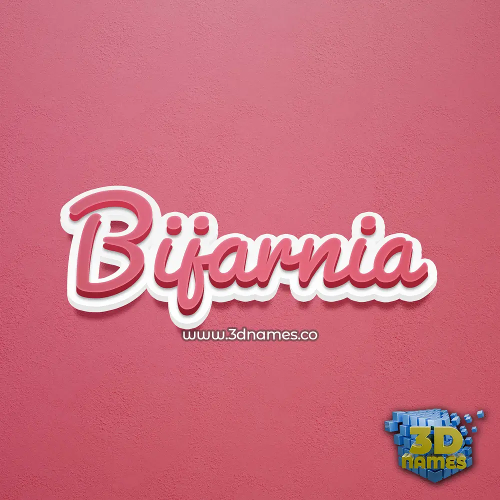 bijarnia in Red Scribble style - 3D name wallpaper