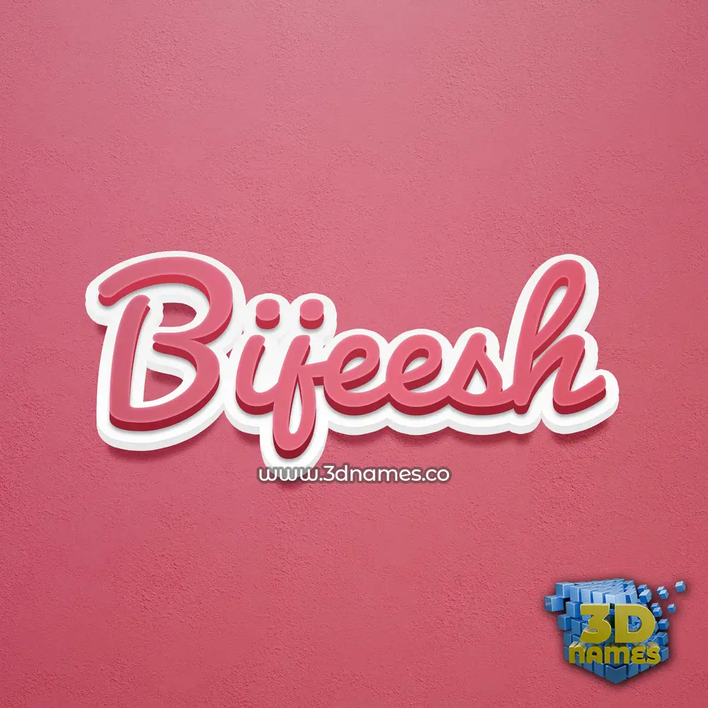 bijeesh in Red Scribble style - 3D name wallpaper