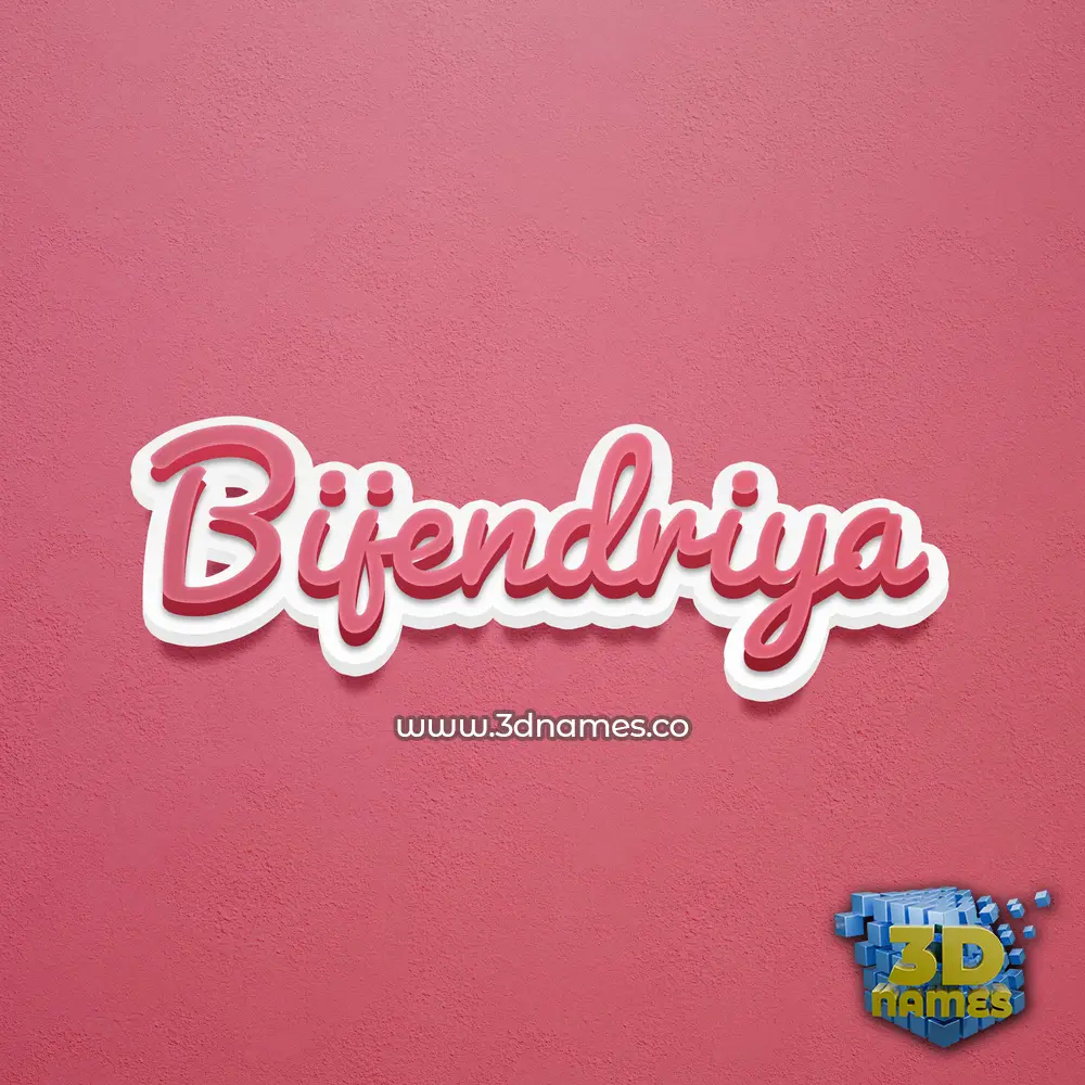 bijendriya in Red Scribble style - 3D name wallpaper