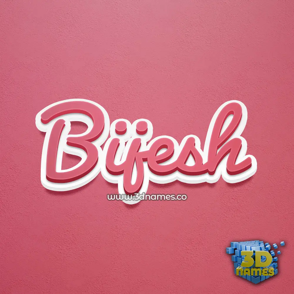 bijesh in Red Scribble style - 3D name wallpaper