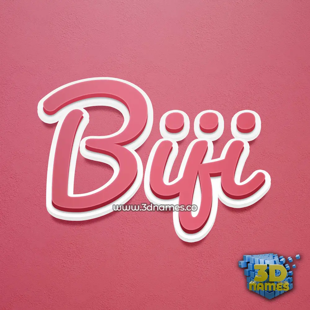 biji in Red Scribble style - 3D name wallpaper