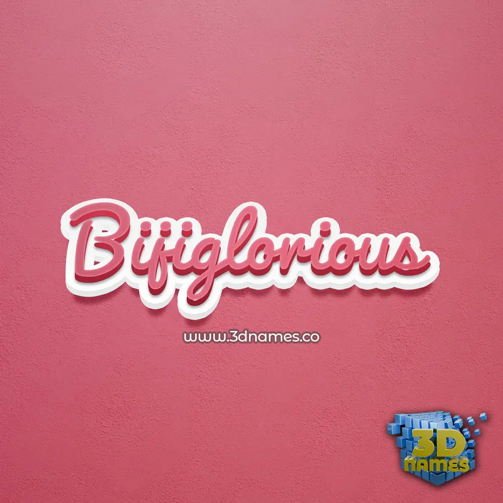 bijiglorious in Red Scribble style - 3D name wallpaper
