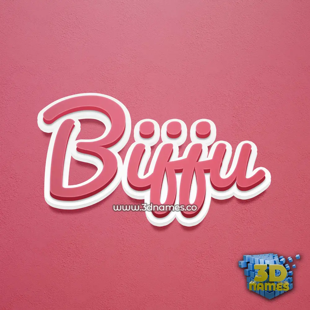 bijju in Red Scribble style - 3D name wallpaper