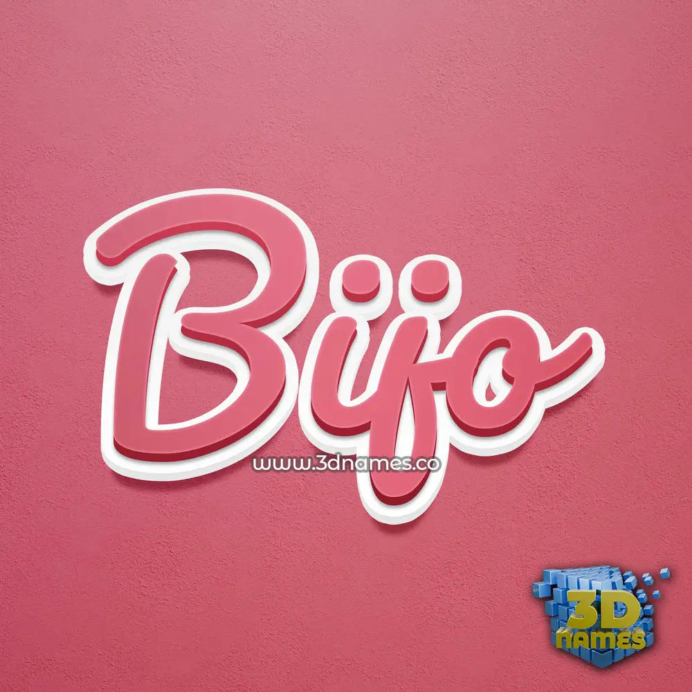 bijo in Red Scribble style - 3D name wallpaper