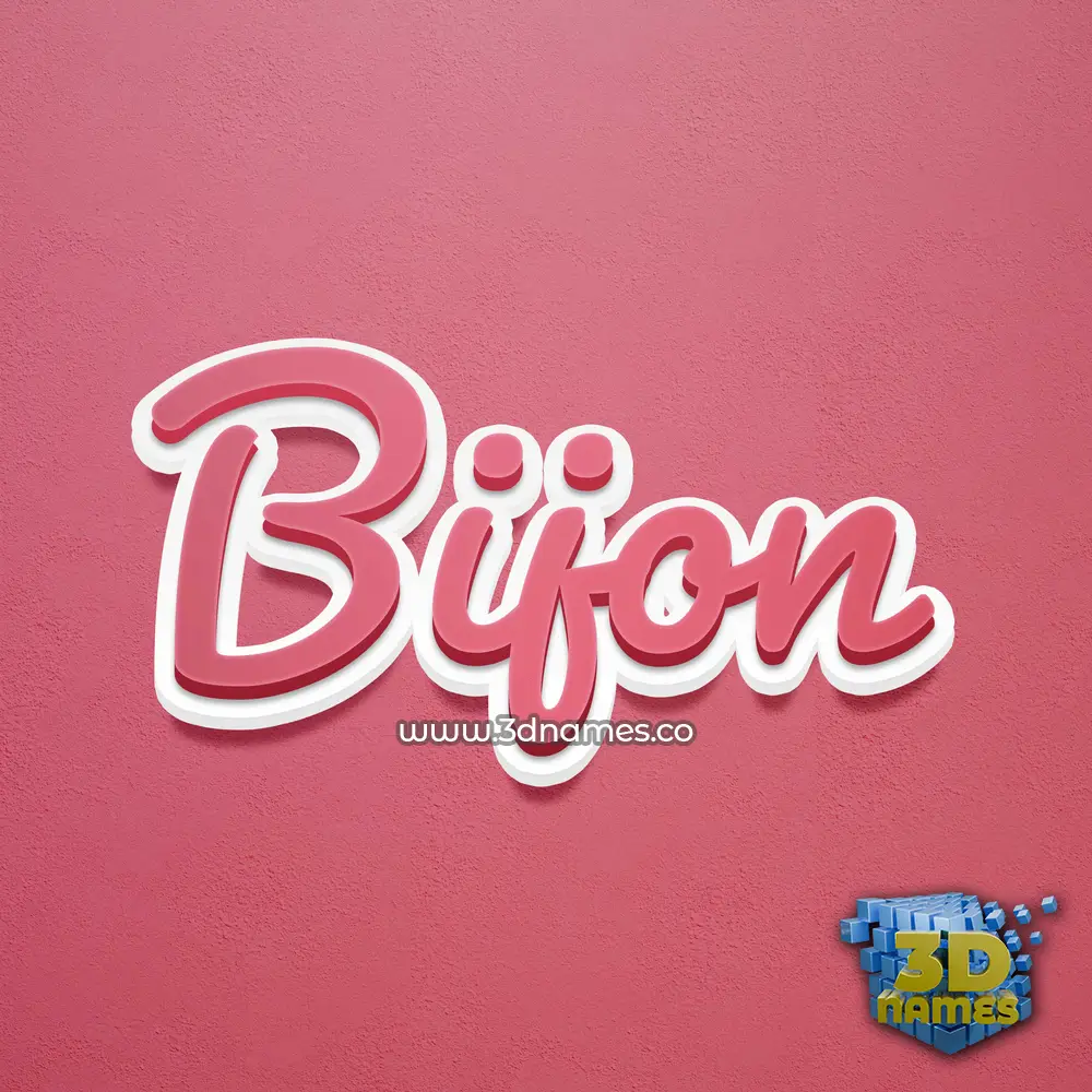 bijon in Red Scribble style - 3D name wallpaper