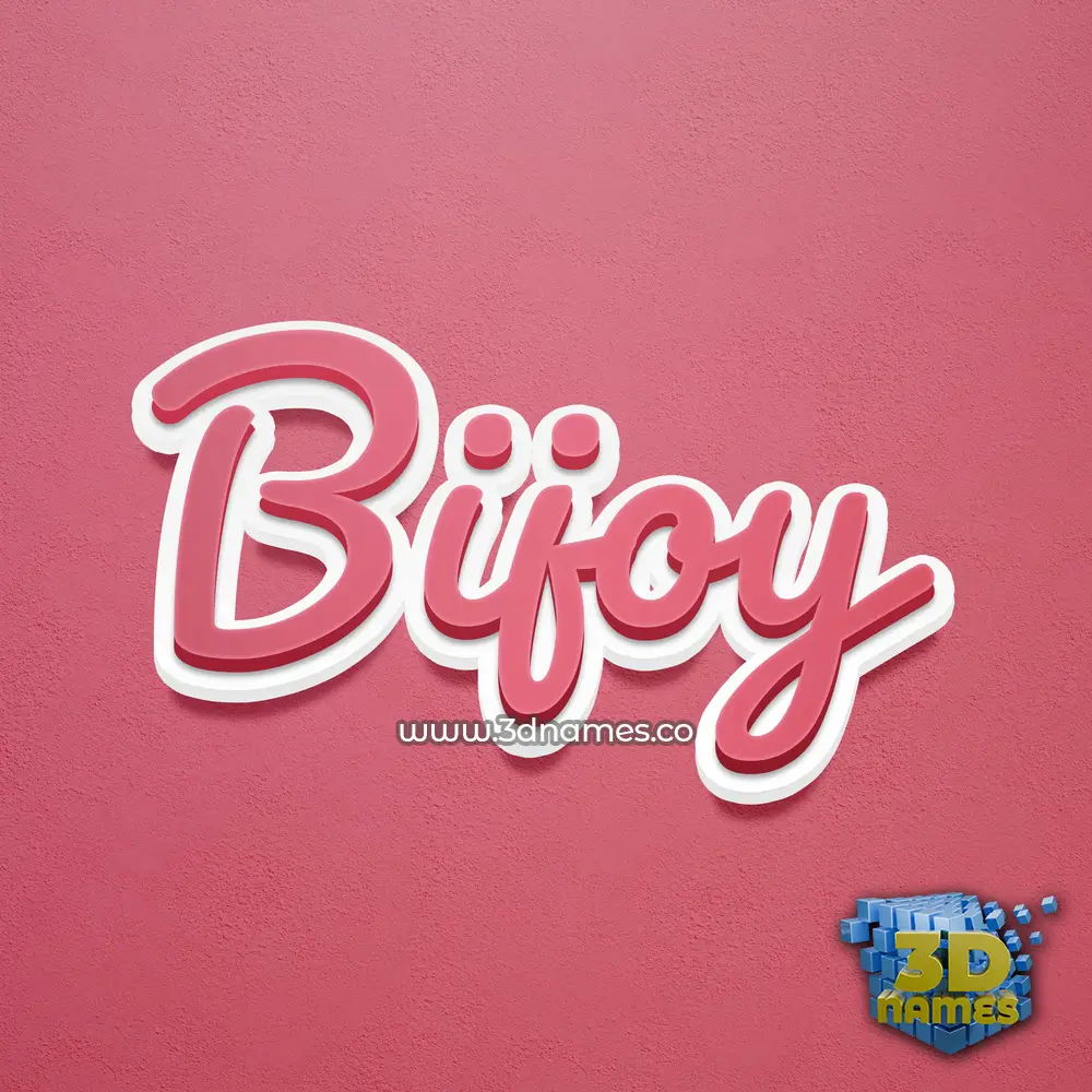bijoy in Red Scribble style - 3D name wallpaper