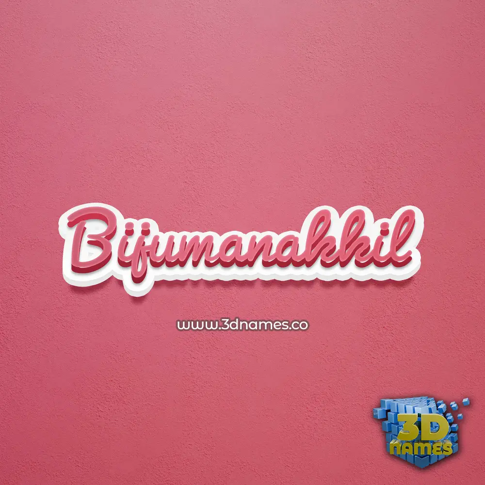 bijumanakkil in Red Scribble style - 3D name wallpaper