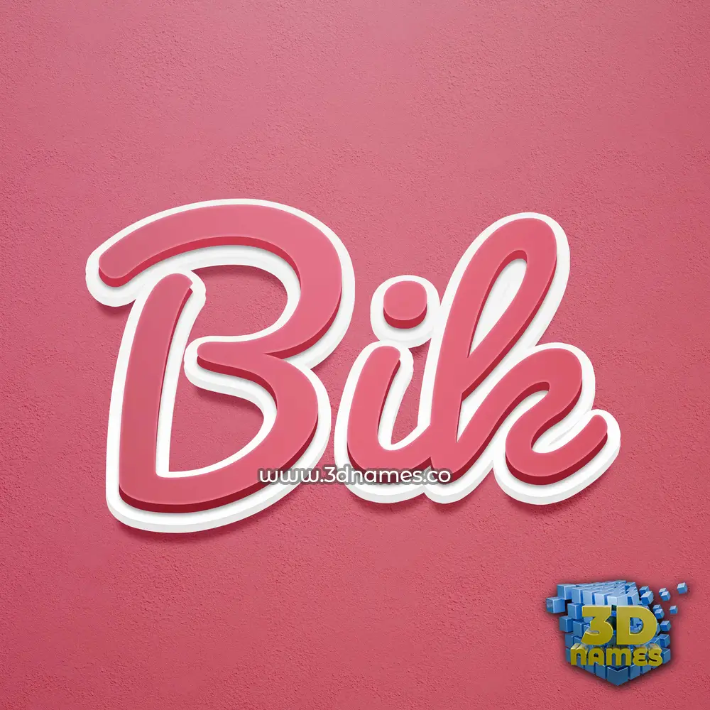 bik in Red Scribble style - 3D name wallpaper