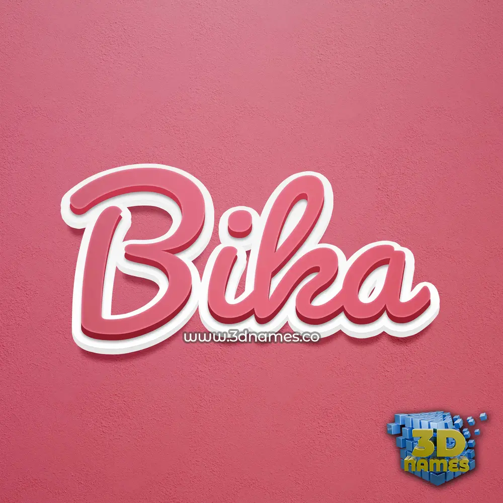 bika in Red Scribble style - 3D name wallpaper
