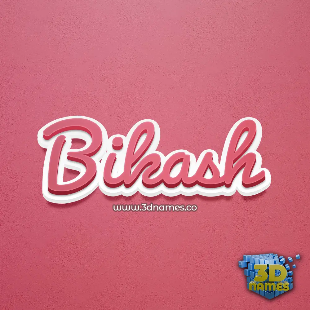 bikash in Red Scribble style - 3D name wallpaper