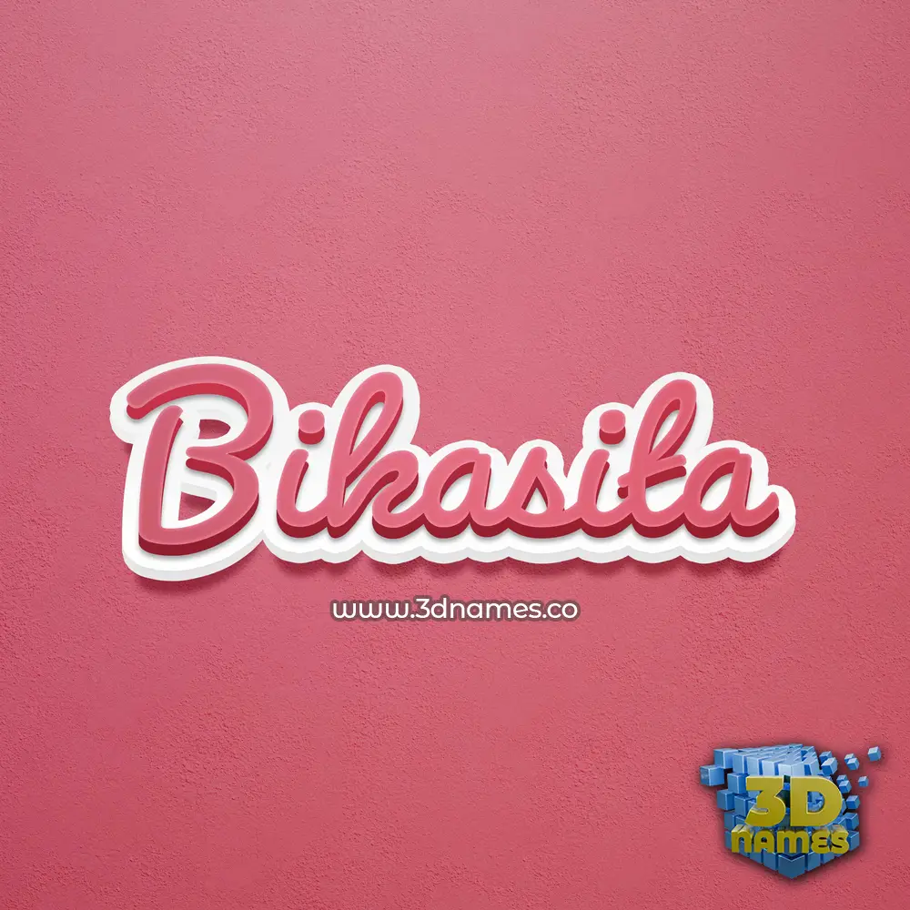 bikasita in Red Scribble style - 3D name wallpaper