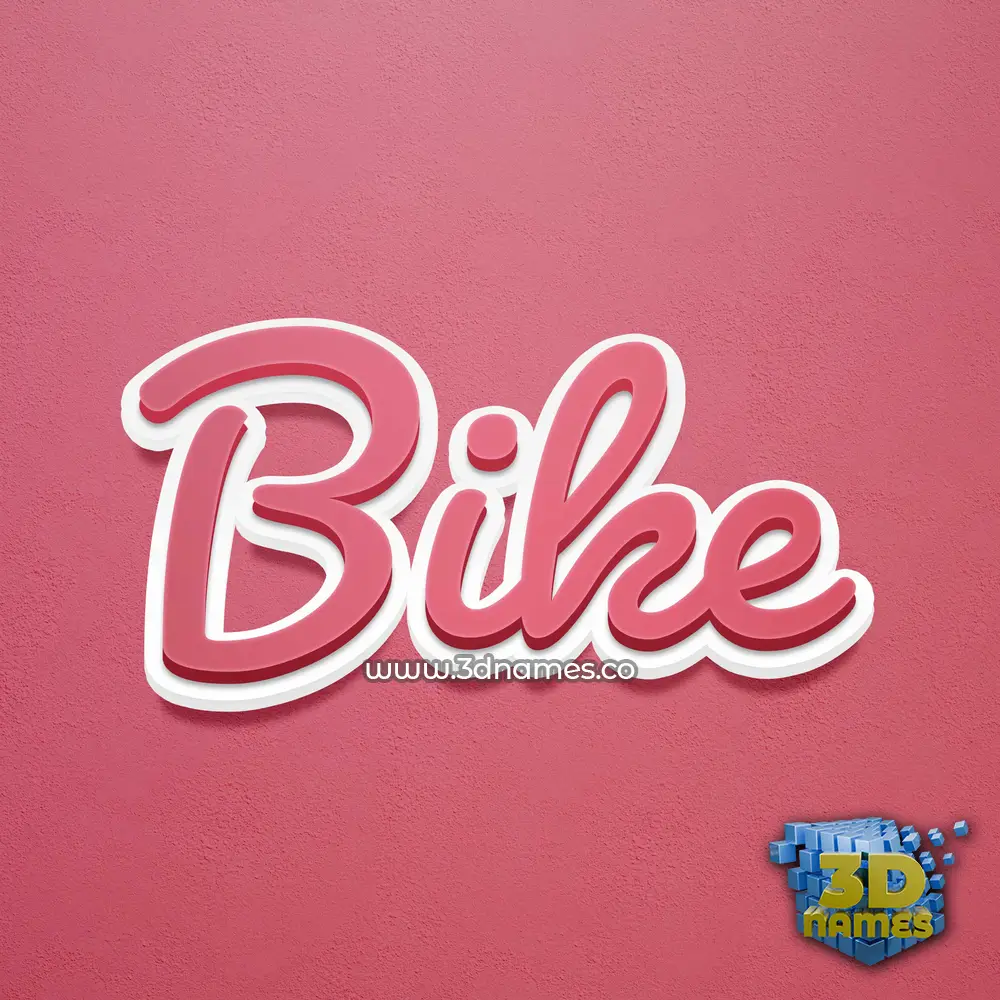 bike in Red Scribble style - 3D name wallpaper