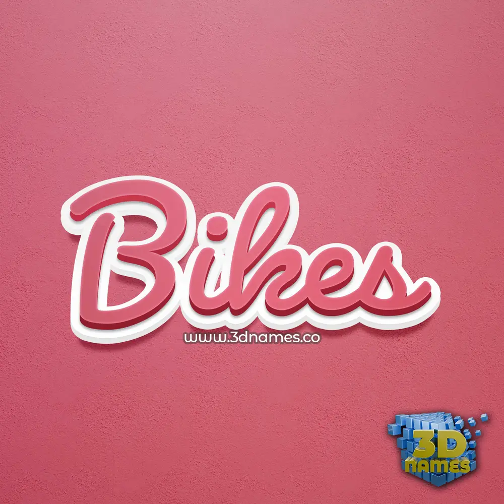 bikes in Red Scribble style - 3D name wallpaper