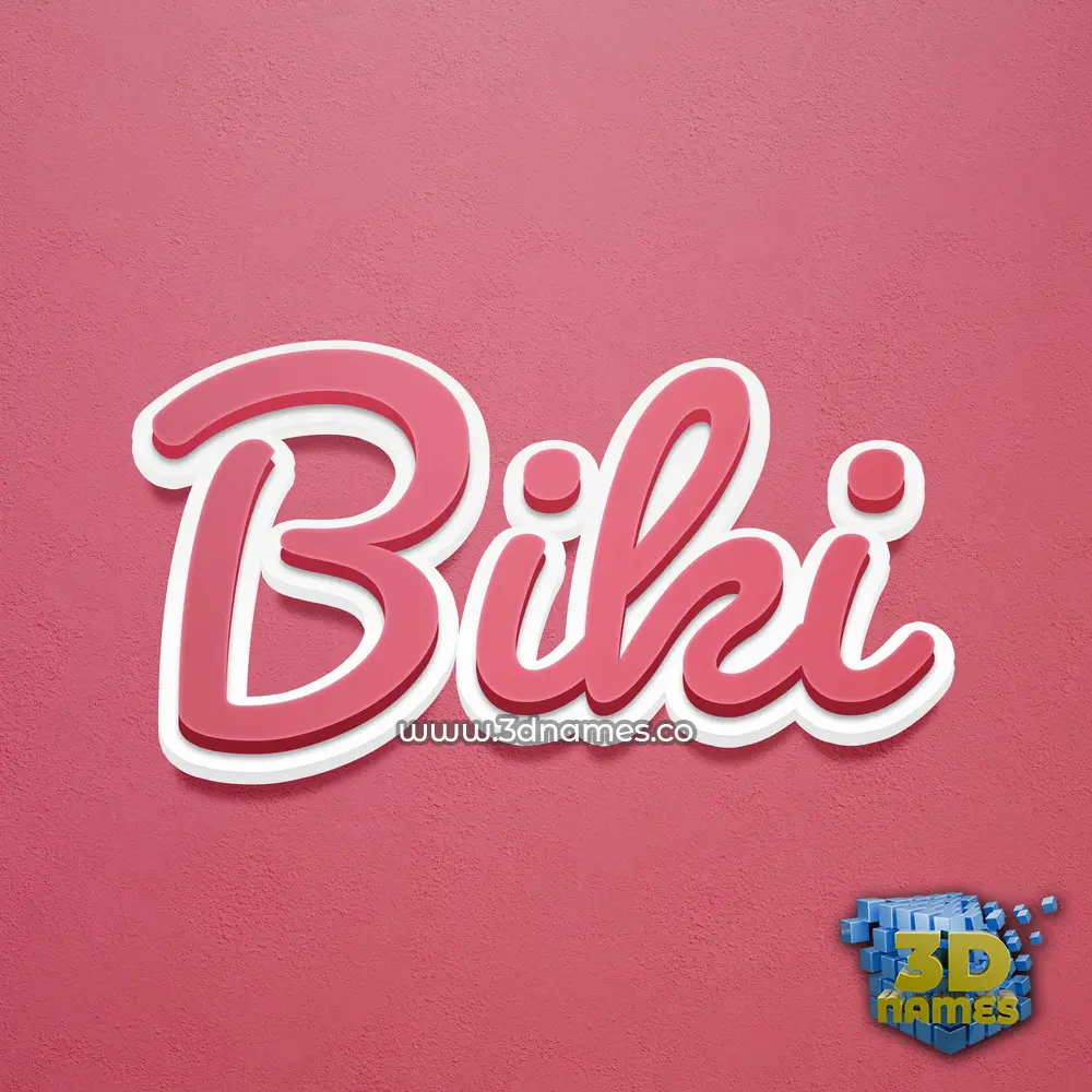 biki in Red Scribble style - 3D name wallpaper