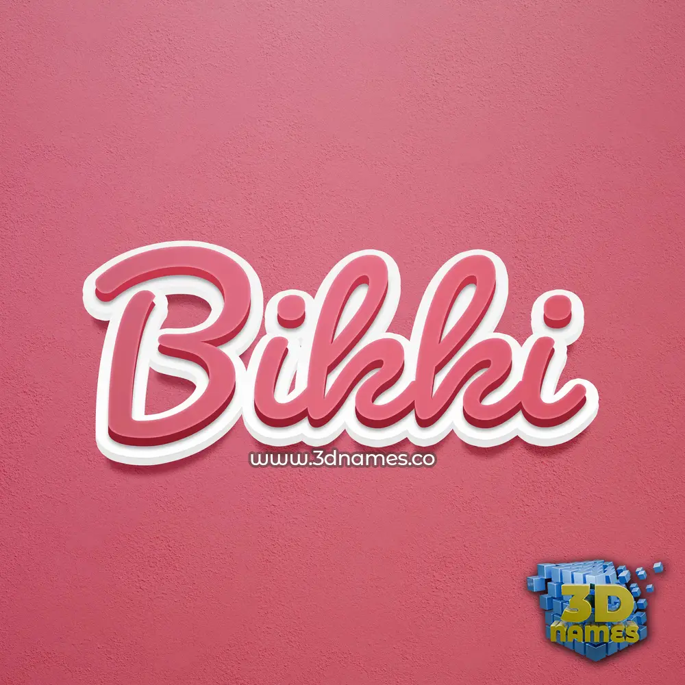 bikki in Red Scribble style - 3D name wallpaper