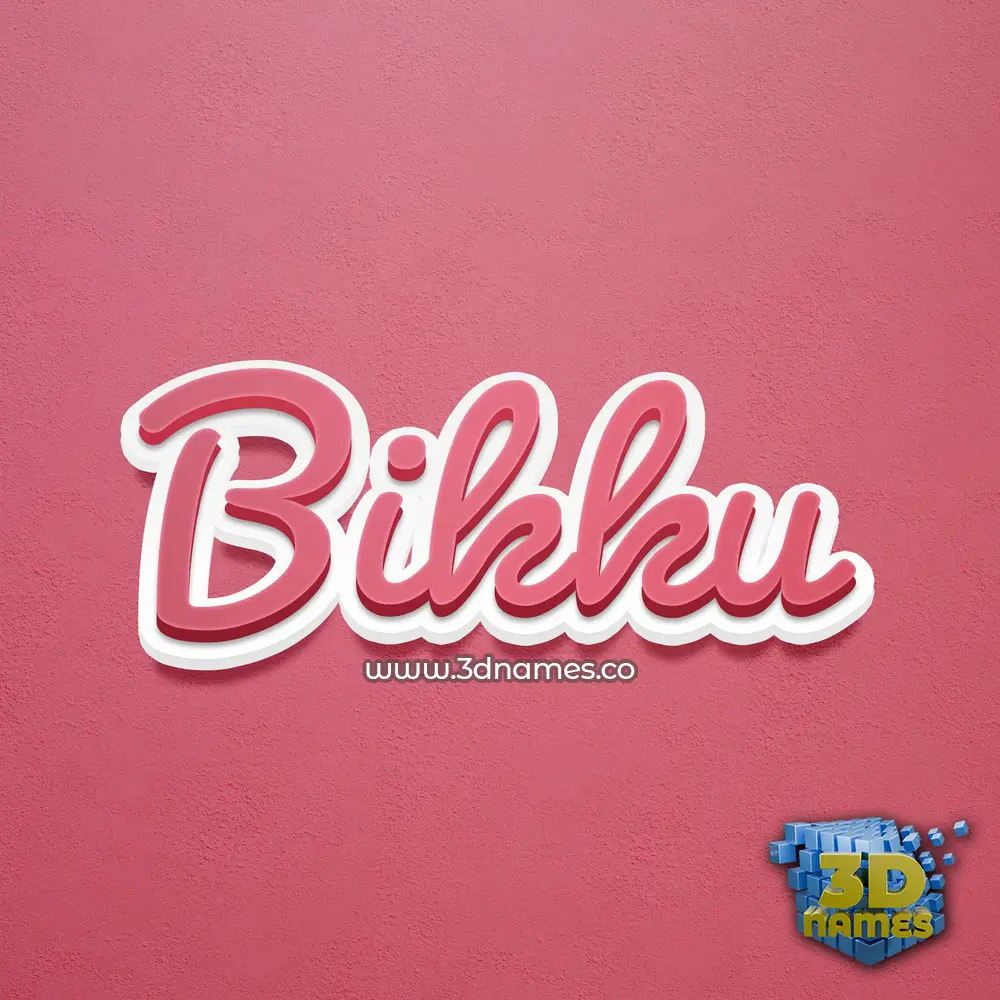 bikku in Red Scribble style - 3D name wallpaper