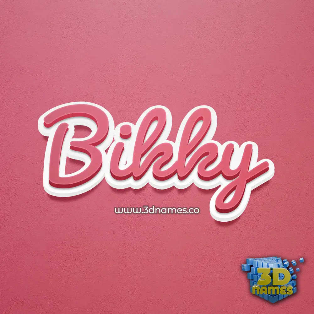 bikky in Red Scribble style - 3D name wallpaper