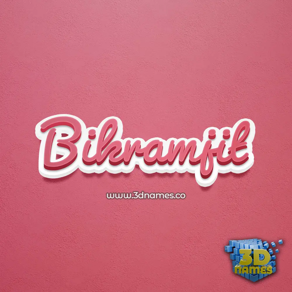 bikramjit in Red Scribble style - 3D name wallpaper
