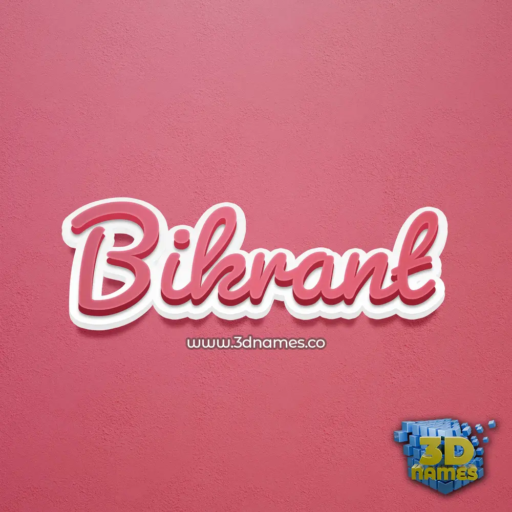 bikrant in Red Scribble style - 3D name wallpaper