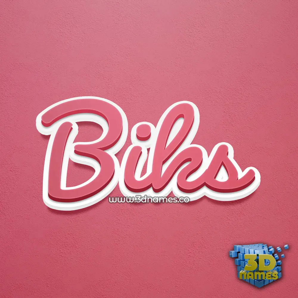 biks in Red Scribble style - 3D name wallpaper
