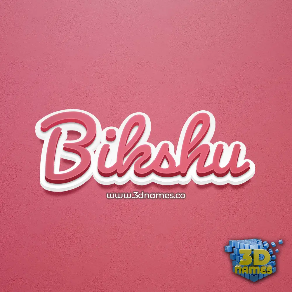 bikshu in Red Scribble style - 3D name wallpaper