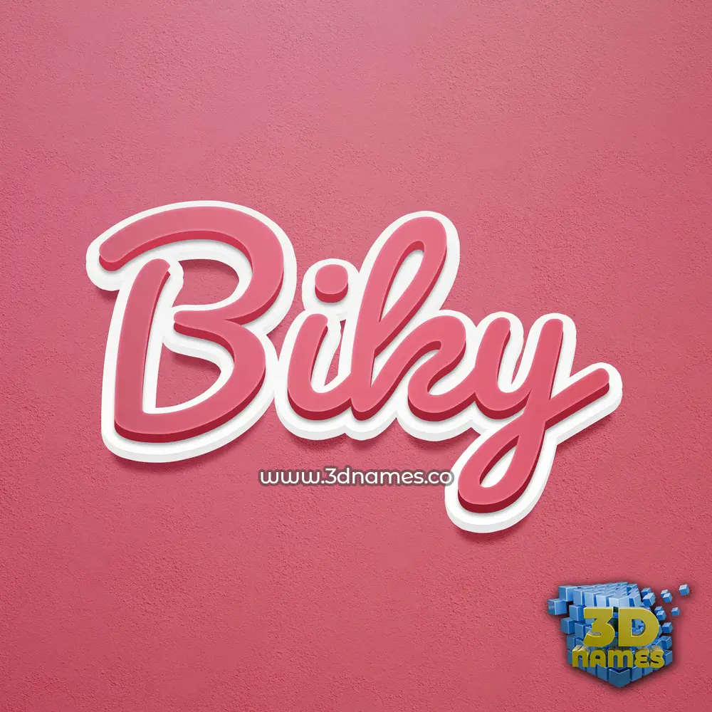 biky in Red Scribble style - 3D name wallpaper
