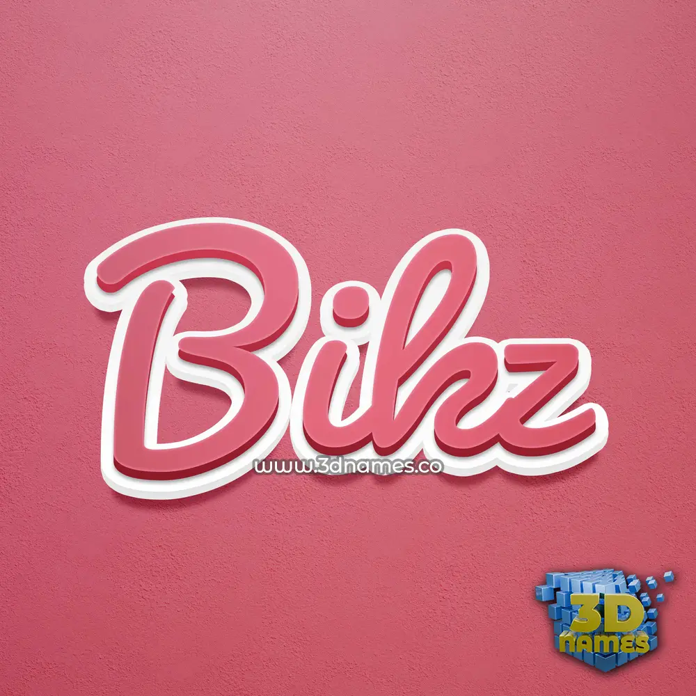 bikz in Red Scribble style - 3D name wallpaper