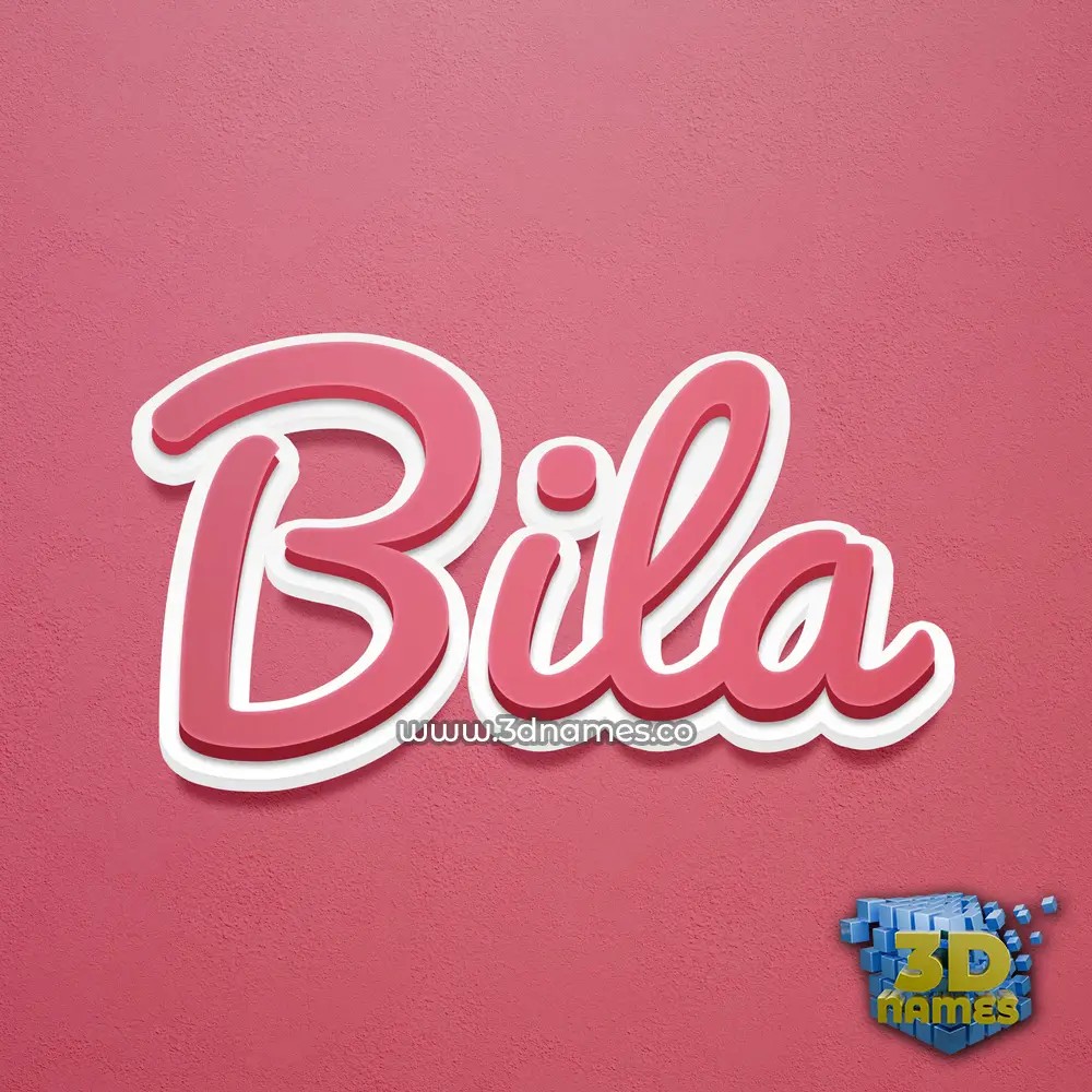 bila in Red Scribble style - 3D name wallpaper