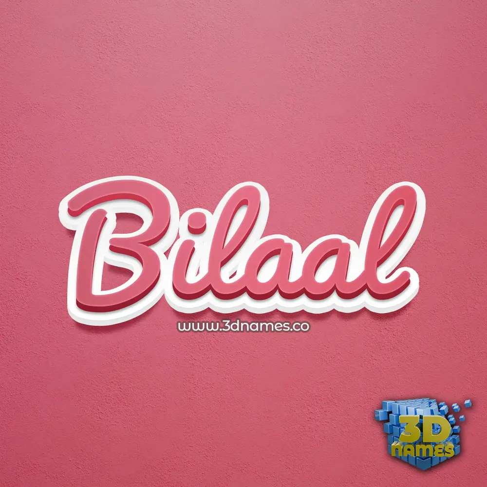 bilaal in Red Scribble style - 3D name wallpaper