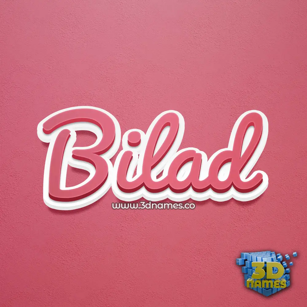 bilad in Red Scribble style - 3D name wallpaper
