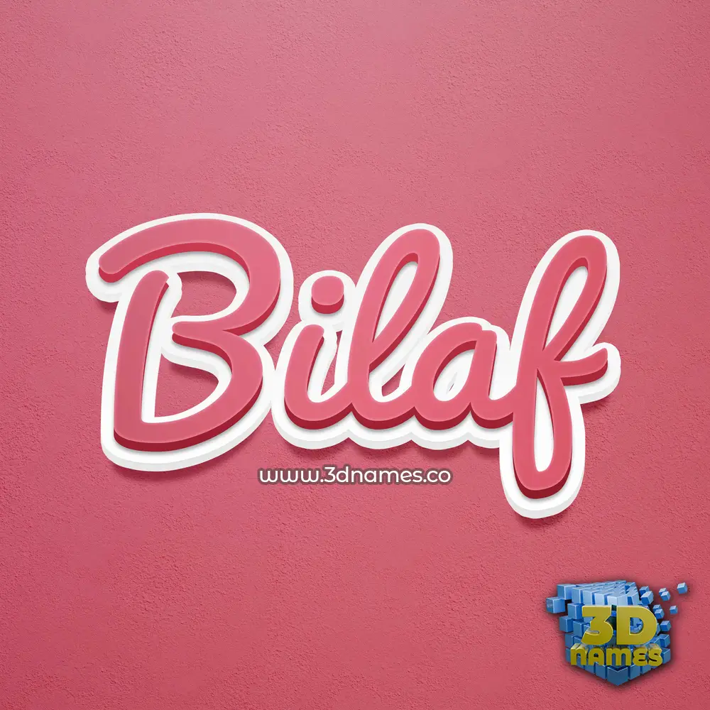 bilaf in Red Scribble style - 3D name wallpaper