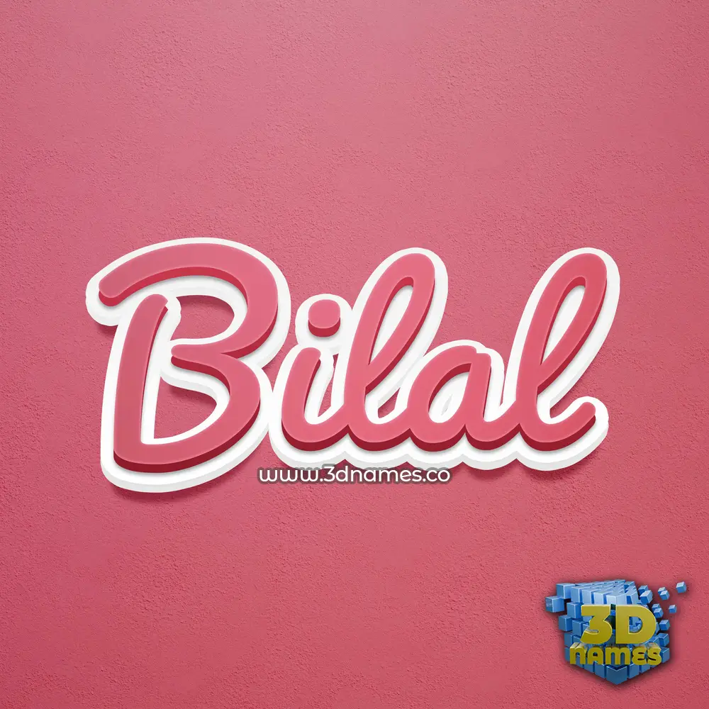 bilal in Red Scribble style - 3D name wallpaper