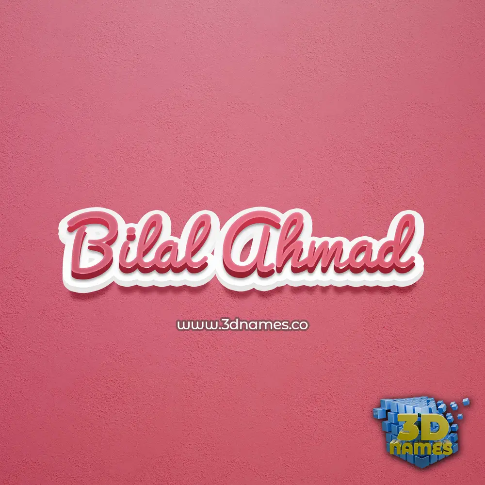 bilal ahmad in Red Scribble style - 3D name wallpaper