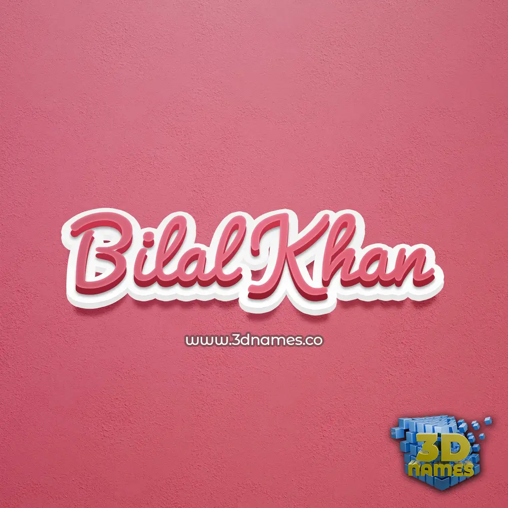 bilal khan in Red Scribble style - 3D name wallpaper