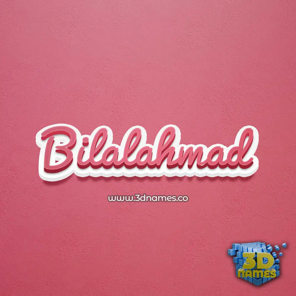 bilalahmad in Red Scribble style - 3D name wallpaper