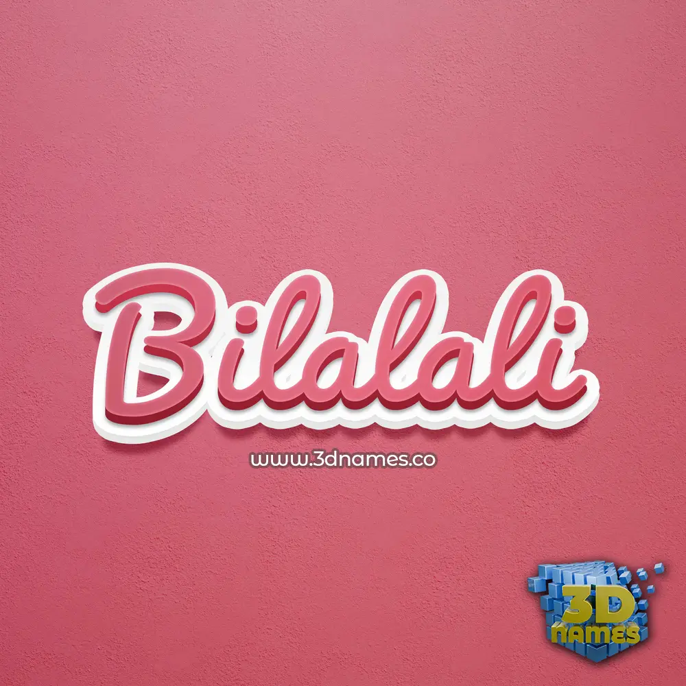 bilalali in Red Scribble style - 3D name wallpaper