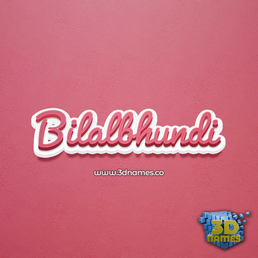 bilalbhundi in Red Scribble style - 3D name wallpaper