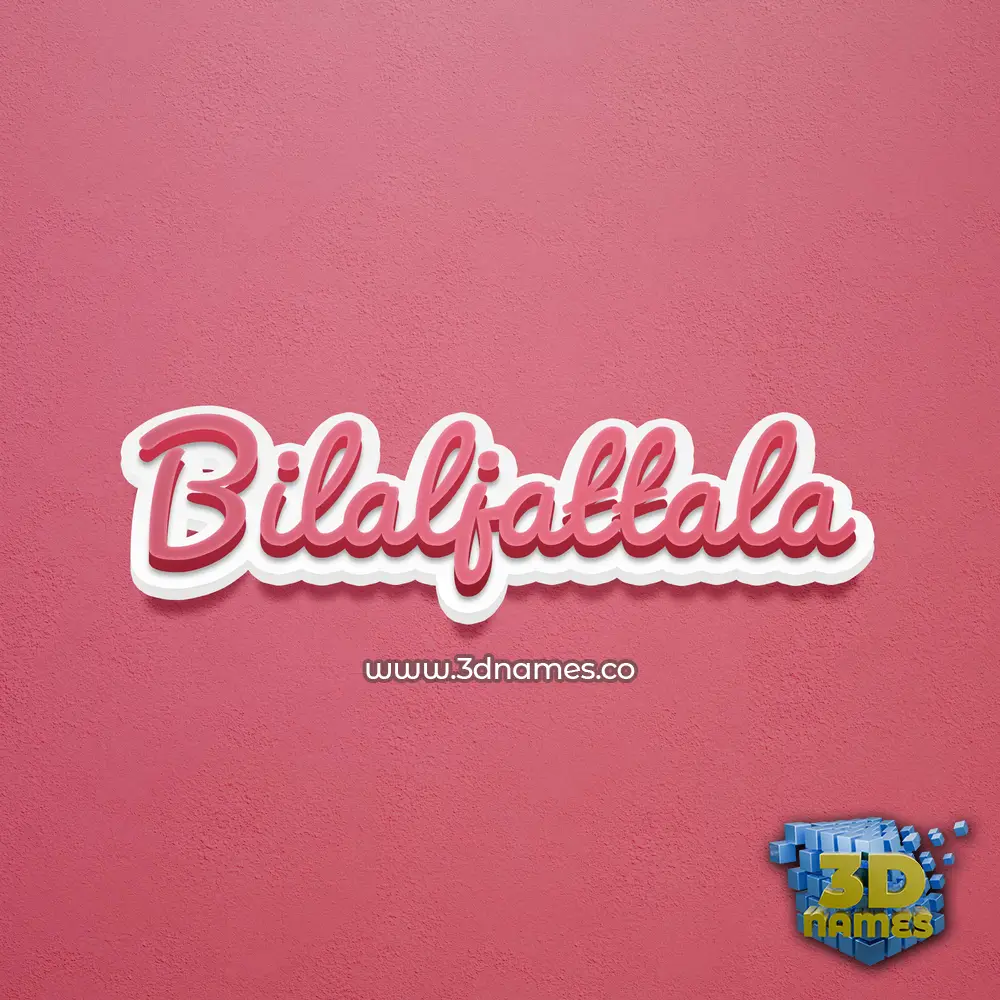 bilaljattala in Red Scribble style - 3D name wallpaper