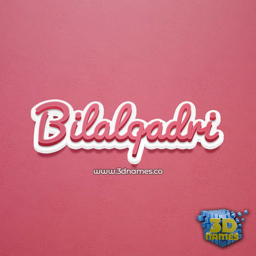 bilalqadri in Red Scribble style - 3D name wallpaper