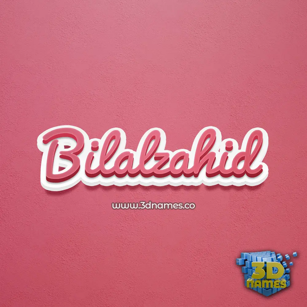 bilalzahid in Red Scribble style - 3D name wallpaper