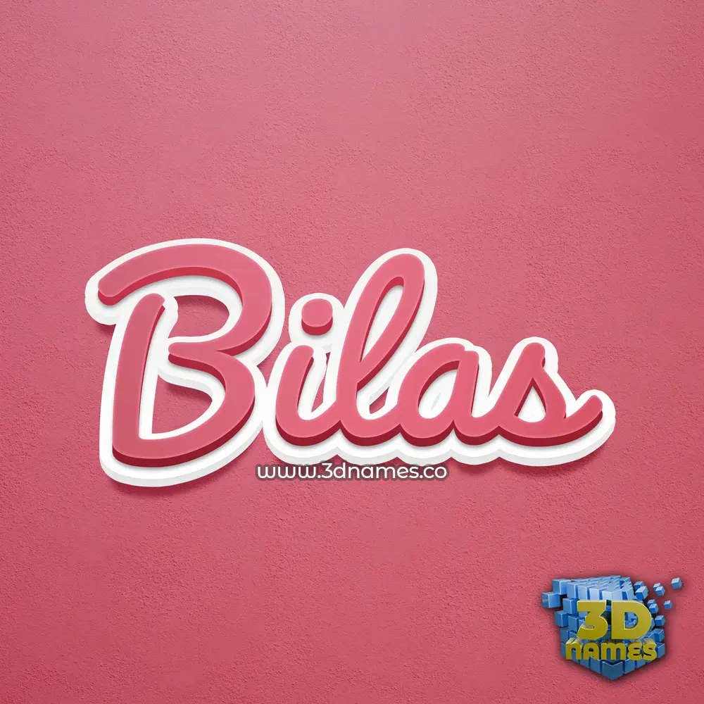 bilas in Red Scribble style - 3D name wallpaper
