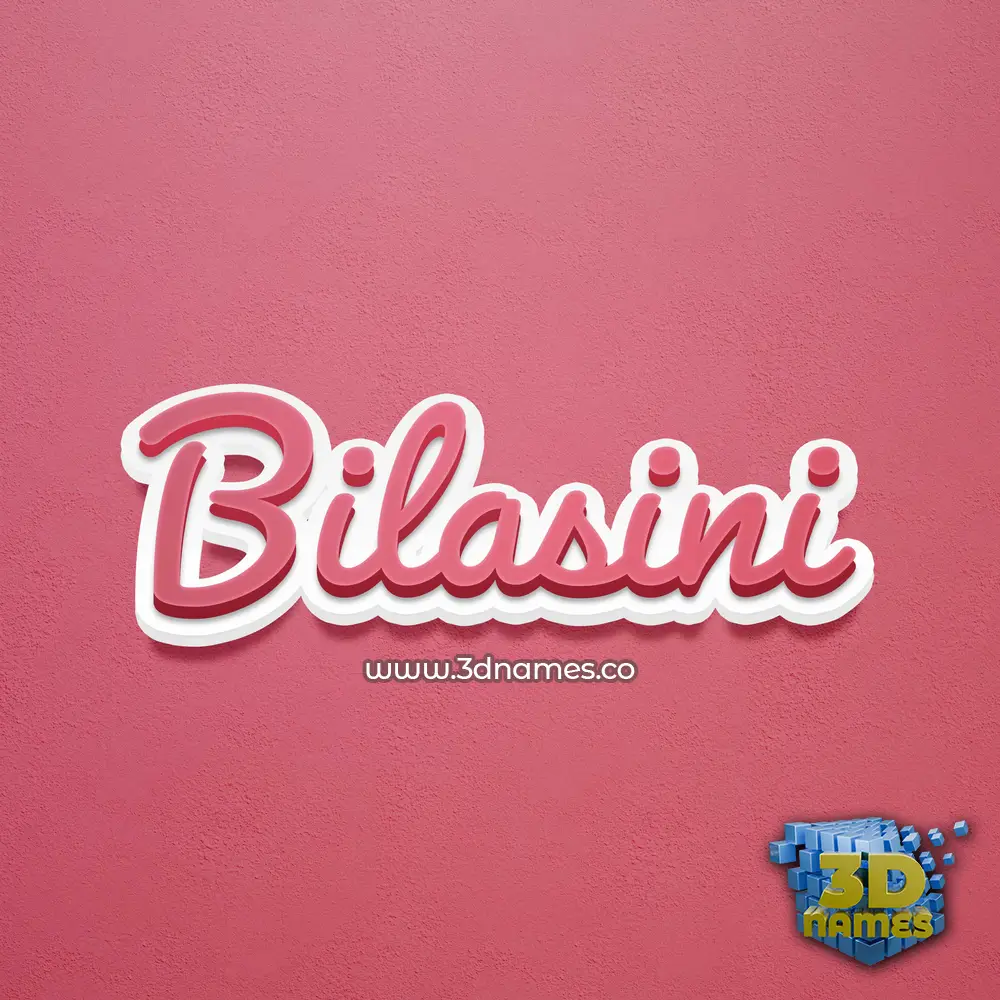 bilasini in Red Scribble style - 3D name wallpaper