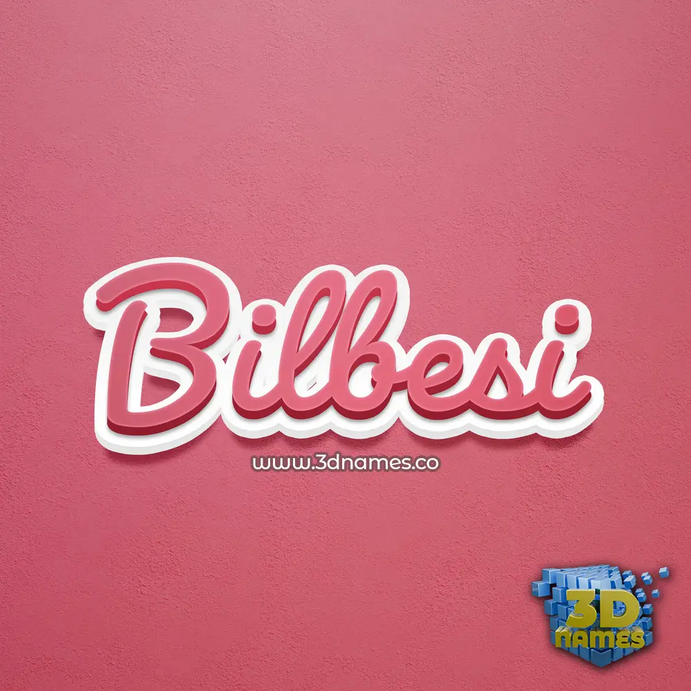 bilbesi in Red Scribble style - 3D name wallpaper
